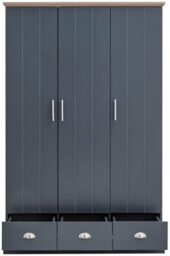 Gfw Kendal 3 Door 3 Drawer Wardrobe Slate Blue - thumbnail 5