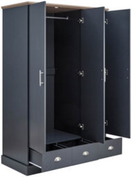 Gfw Kendal 3 Door 3 Drawer Wardrobe Slate Blue - thumbnail 3