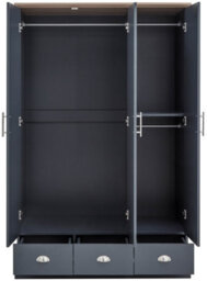 Gfw Kendal 3 Door 3 Drawer Wardrobe Slate Blue - thumbnail 6