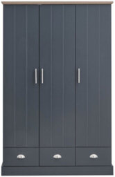 Gfw Kendal 3 Door 3 Drawer Wardrobe Slate Blue - thumbnail 4