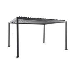 Sweeek - Louvered Pergola With Rounded Legs Aluminium 4X3M Anthracite - Imperial - thumbnail 2