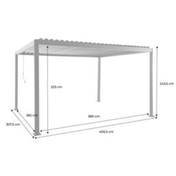 Sweeek - Louvered Pergola With Rounded Legs Aluminium 4X3M Anthracite - Imperial - thumbnail 5