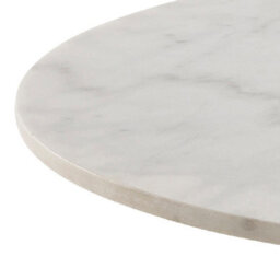 Furniture To Go Corby Round Dining Table With White Polished Marble Top & Black Base Includes 4 Batilda Dining Chairs In Cream/oak - thumbnail 4