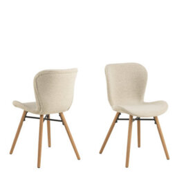 Furniture To Go Corby Round Dining Table With White Polished Marble Top & Black Base Includes 4 Batilda Dining Chairs In Cream/oak - thumbnail 7