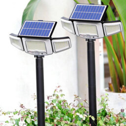 Amorly Solar Spot Lights Outdoor, 3-Head, 231 Led, Motion Sensor,solar And Usb Powered 3 Lighting Modes, Adjustable Angle For Garden Yard - thumbnail 1