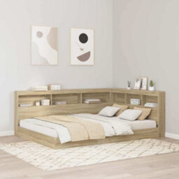 Berkfield Bookcase Bed Sonoma Oak 160X200 Cm Engineered Wood - thumbnail 1