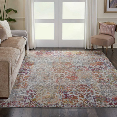 Ivoryorange Traditional Easy To Clean Floral Rug For Dining Room Bedroom And Living Room-71 X 244Cm (Runner)