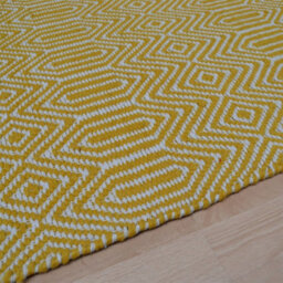 Mustard Geometric Handmade Modern Wool Easy To Clean Rug Dining Room Bedroom And Living Room-100Cm X 150Cm - thumbnail 3