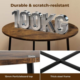80Cm Round Dining Table Metal Base - thumbnail 3