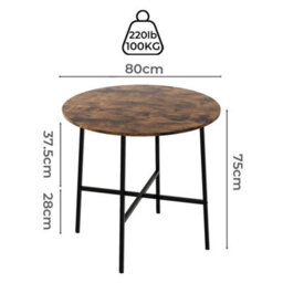 80Cm Round Dining Table Metal Base - thumbnail 2