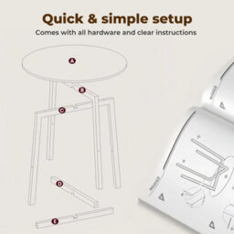 80Cm Round Dining Table Metal Base - thumbnail 5