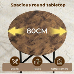 80Cm Round Dining Table Metal Base - thumbnail 4