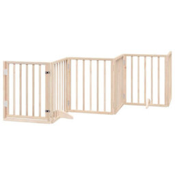 Walplus Poplar Wood Dog Gate With Door Foldable 15 Panels 750 Cm - thumbnail 4