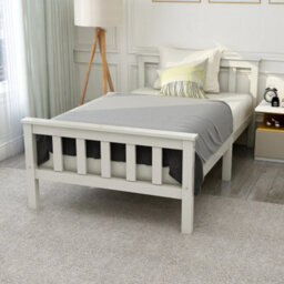 Single Bed White 3Ft Solid Pine Wooden Bed Frame For Adults, Kids 190 X 90 Cm (3Ft) - thumbnail 1