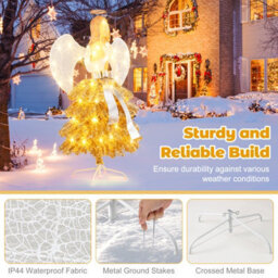 Costway 157 Cm Lighted Christmas Angel Tree Pre-Lit Christmas Angel Decoration - thumbnail 7