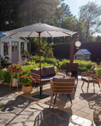 Beliani Market Parasol 260 Cm Ferentillo Black/ White - thumbnail 2