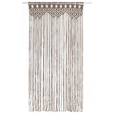 Berkfield Practical Macrame Curtain Taupe 140X240 Cm Cotton