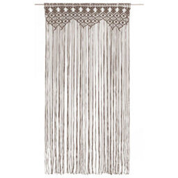 Berkfield Practical Macrame Curtain Taupe 140X240 Cm Cotton