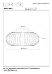 Lucide Manuela Vintage Flush Ceiling Light 39.5Cm- 1Xe27 - Green - thumbnail 7
