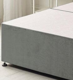 "Somnior Beds Ziggy 2Ft6 Small Single Divan Bed Base With 32"" Headboard - Charcoal Plush Velvet" - thumbnail 4