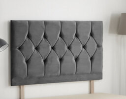 "Somnior Beds Ziggy 2Ft6 Small Single Divan Bed Base With 32"" Headboard - Charcoal Plush Velvet" - thumbnail 2