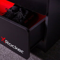 X Rocker Carbon-Tek Led 2-Door Wardrobe With Drawer - Grey / Red Rgb - thumbnail 5