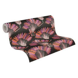 As Creation Bricoflor Non-Woven Wallpaper, Funky Wallpaper, Feather In Orange, Terracotta, Black, Anthracite - 10,05 X 0,53 M - thumbnail 3