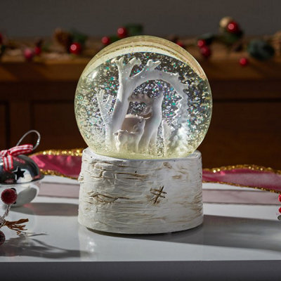 Marco Paul Musical Christmas Snow Globe With Colour Changing Led's - Reindeer - image 1