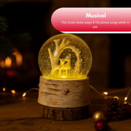 Marco Paul Musical Christmas Snow Globe With Colour Changing Led's - Reindeer - thumbnail 8