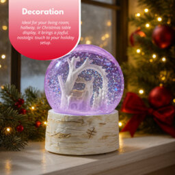 Marco Paul Musical Christmas Snow Globe With Colour Changing Led's - Reindeer - thumbnail 7