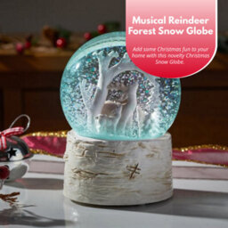Marco Paul Musical Christmas Snow Globe With Colour Changing Led's - Reindeer - thumbnail 5