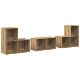 Berkfield Stylish Tv Cabinet Set 6 Pcs Artisan Oak Engineered Wood - thumbnail 1