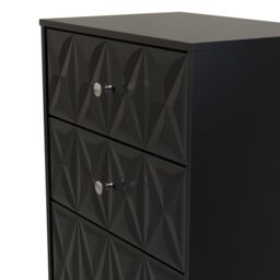 Genoa Ready Assembled Matt Black No Effect 4 Drawer Deep Chest (H)1063mm (W)746mm (D)395mm - thumbnail 4
