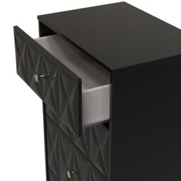 Genoa Ready Assembled Matt Black No Effect 4 Drawer Deep Chest (H)1063mm (W)746mm (D)395mm - thumbnail 3