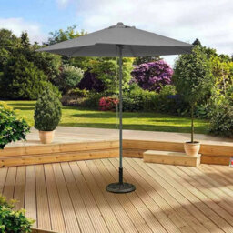 Parasol Umbrella Large Sunshade 2.4M Black Wooden Outdoor Garden Patio Canopy - thumbnail 7