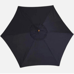 Parasol Umbrella Large Sunshade 2.4M Black Wooden Outdoor Garden Patio Canopy - thumbnail 6
