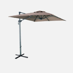 Sweeek. 2X3M Rectangular Cantilever Paraso - Parasol Can Be Tilted Folded And Rotated 360 Degreesl - Antibes - Beige-Brown - thumbnail 1