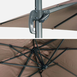 Sweeek. 2X3M Rectangular Cantilever Paraso - Parasol Can Be Tilted Folded And Rotated 360 Degreesl - Antibes - Beige-Brown - thumbnail 7