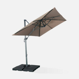 Sweeek. 2X3M Rectangular Cantilever Paraso - Parasol Can Be Tilted Folded And Rotated 360 Degreesl - Antibes - Beige-Brown - thumbnail 5