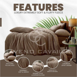 Gc Gaveno Cavailia Teddy Bear Fleece King Mink Duvet Set With Matching Pillowcase Fluffy Warm & Cosy Super Soft Bedding Set - thumbnail 2