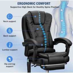 Massage Office Chair Executive Gaming Recline Footrest Computer Chairs - thumbnail 5