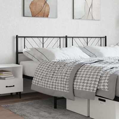 Berkfield Metal Headboard Black 180 Cm - image 1