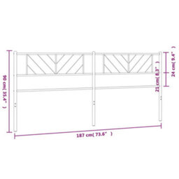Berkfield Metal Headboard Black 180 Cm - thumbnail 7