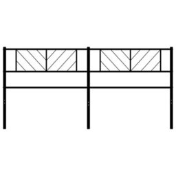 Berkfield Metal Headboard Black 180 Cm - thumbnail 3