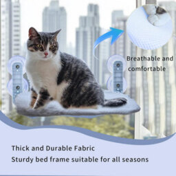 Xample Cat Window Bed, Cordless Folding Cat Window Perch, Cat Window Hammock Wall With 4 Suction Cups, Sturdy Setal(Medium (30 X 45Cm) - thumbnail 4