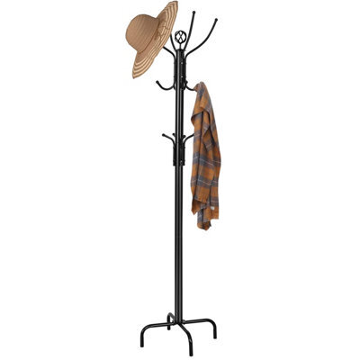 Costway Metal Coat Rack Hat Hanger Free Standing Hallstand Umbrella Stand With 12 Hooks - image 1