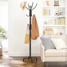 Costway Metal Coat Rack Hat Hanger Free Standing Hallstand Umbrella Stand With 12 Hooks - thumbnail 8