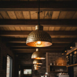 Industrial Antique Bronze Hammered Pendant Light  Adjustable Metal Shade With 1M Cable For Kitchen, Dining, And Bar