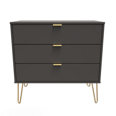 Honshu 3 Drawer Chest Of Drawers In Graphite (Ready Assembled) - image 1