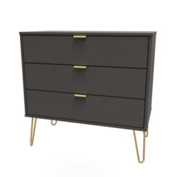 Honshu 3 Drawer Chest Of Drawers In Graphite (Ready Assembled) - thumbnail 3